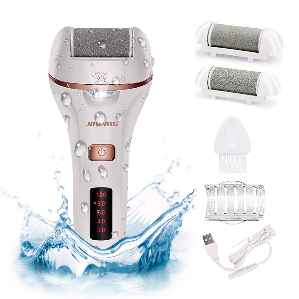 Electric Callus Remover, USB Rechargeable Callus Remover with 3 Rolls Rolls, Pedicure Electric Foot Care Professional Callus Rasp for Dead & Cracked Skin