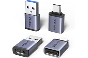 UGREEN USB to USB C Adapter & USB C to USB Adapter Combo 4-Pack, 10Gbps Type-C Converter, Car Charger Compatible with MacBook
