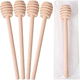 22 PCS Wooden Honey Sticks Dipper 6 Inch, Individually Wrapped Honeycomb | Mini Honey Stirrer Stick For Honey Jar Dispense Drizzle Honey and Wedding Party Favors Gift