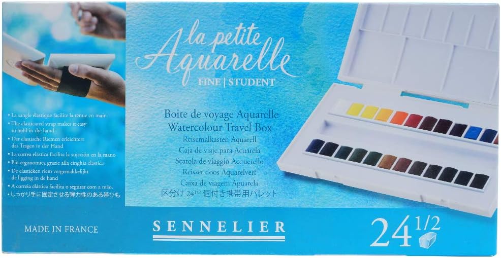 Sennelier La Petite Aquarelle 24 Half Pans, Variety of colors, 25 Count (Pack of 1) - Image 3