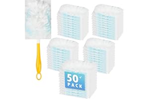 BPBDZZ 50-Pack 180° Duster Refills for Swiffer Duster Refill, Ultra Sticky Cleaning Duster, Effortless Dusting for Furniture, Fans, Shelves, Long-Lasting & Fragrance-Free with 1 Handle