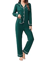 Ekouaer Womens Pajamas Set 2 Piece Button Down