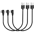 1ft Right Angle USB C Cable Fast Charging, 3 Pack 90 Degree USB A to USB Type C Cord Short 3A Compatible with Samsung Galaxy Note 10 S9 S10 S20 S21 Google Pixel 4a 5g LG Stylo 6 5 V60