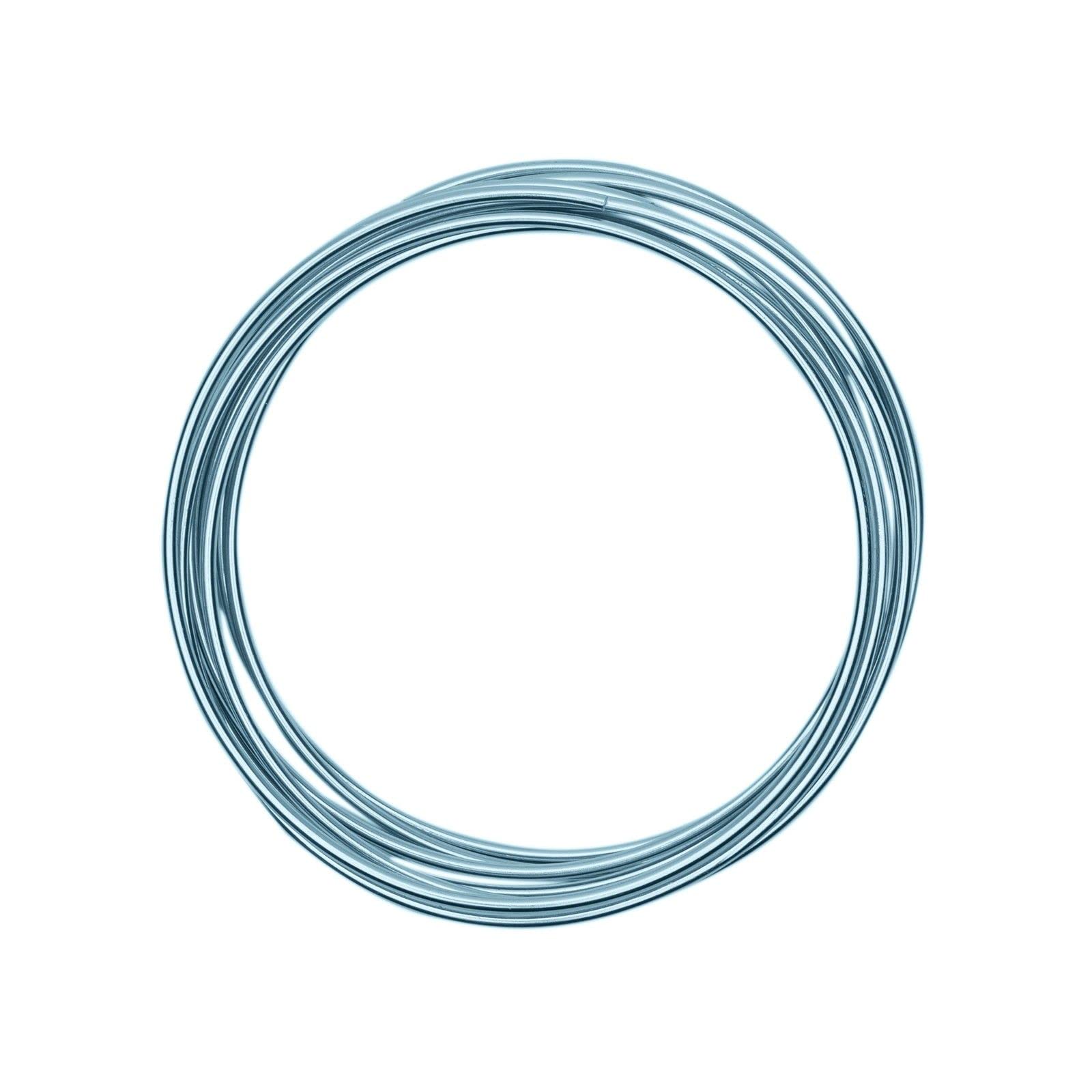 Vaessen Creative Aluminium Craft Wire 9.8 ft (3 m) x 0.12" (3 mm) Ice Blue - Flexible Metallic Wire for Crafting, Flower Arranging, Jewellery Making and Modelling