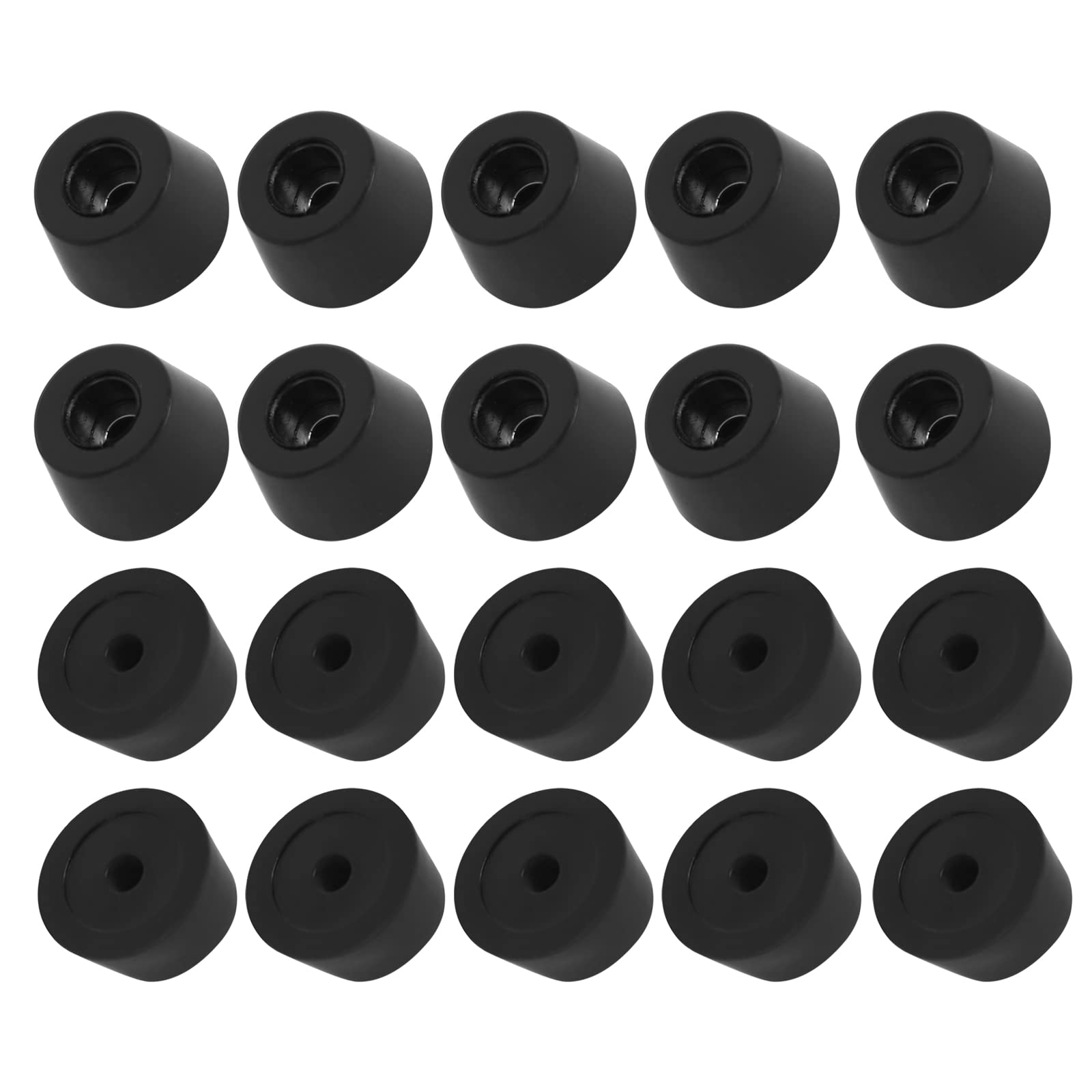 METALLIXITY Rubber Bumper Feet (21x12mm/0.83"x0.47") 50Pcs, Round Leg Pads Floor Protectors with Metal Washer - for Home Tables Chairs Cutting Board, Black