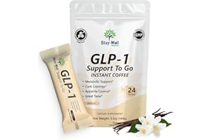 STAY-WELL NATURALS Slim Coffee GLP-1 Supplement | GLP 1 Booster to Control Appetite and Cravings | Great Tasting Metabolic Support - Coffee Bean Extract, Green Tea, Yerba Mate (Vanilla)
