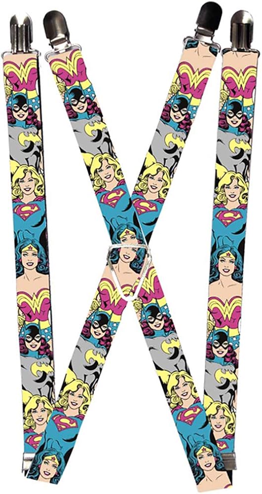 Buckle-Down womens Buckle-down - Justice League Girls Suspenders, Multicolor, 3.5 x 2.5 US: Clothing