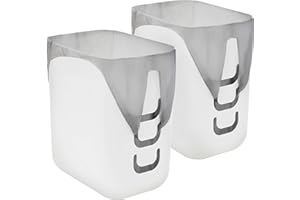 STORi Luup Bathroom Wastebasket 2pk, Secure Grocery Bags, Plastic Garbage Container for Vanity, Laundry Room, Kitchen, Office, 2.5 Gallon, White, Made in USA