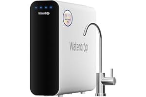 Waterdrop TSU 0.01 Micron Ultra Filtration Under Sink Water Filter System, 3-Stage Tankless Under Sink Water Filtration System with Faucet, Smart Panel, Not Lower TDS, Drilling Required