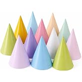 Fvumhlaoog 24PCS Pre-Assembled Rainbow Party Hats for Adults &amp; Parties | Pastel Party Hats for Adults,Pastel Party Decorations, Pink Party Hats for Kids,Party Headwear for Birthday