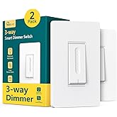 TREATLIFE 3 Way Smart Dimmer Switch 2 Pack, 2 Master 3 Way Dimmable Light Switches, 2.4GHz Smart Switch Dimmer Works with Ale