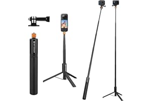 K&F Concept Invisible Selfie Stick, Extension Long Pole（120cm/47.2in） Compatible with Insta360 X5/X4/X3 GoPro Hero 13/12/11 D