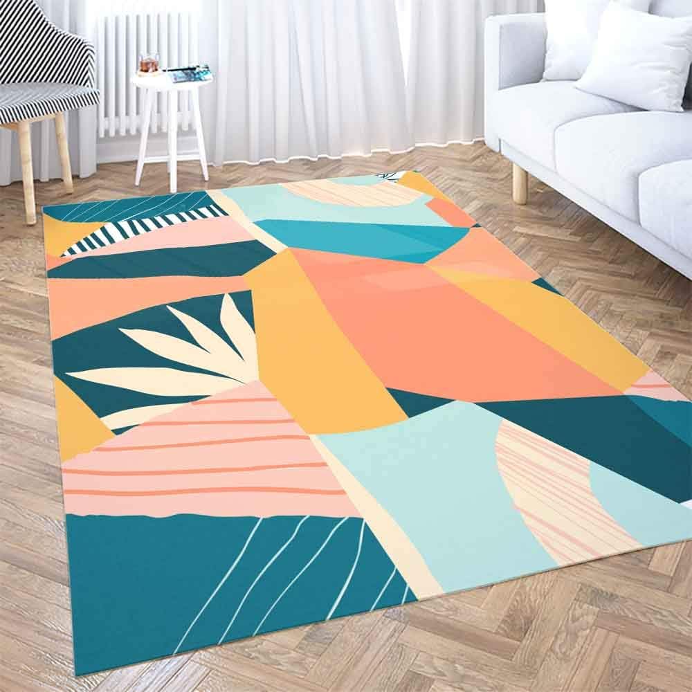 5X7 Area Rug, TOMWISH Tropical Floral Modern Area Rug