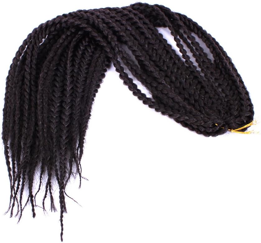 Furice 100g Long Dark Black Hair Crochet Box Braids Wig Synthetic African Twist Braiding Hair Extensions24inch^^^2