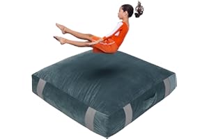 FINCOME Round Sensory Pad 4FT/5FT Kid Sensory Pads with Epe Foam Gray Circle Mat with Soft/Washable Cover Sensory Tool for Climbing Wall Playroom School Sensory Therapy