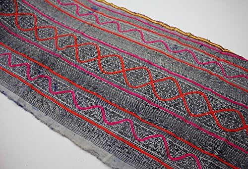White Hmong Batik Fabric,Vintage Style Craft Supply