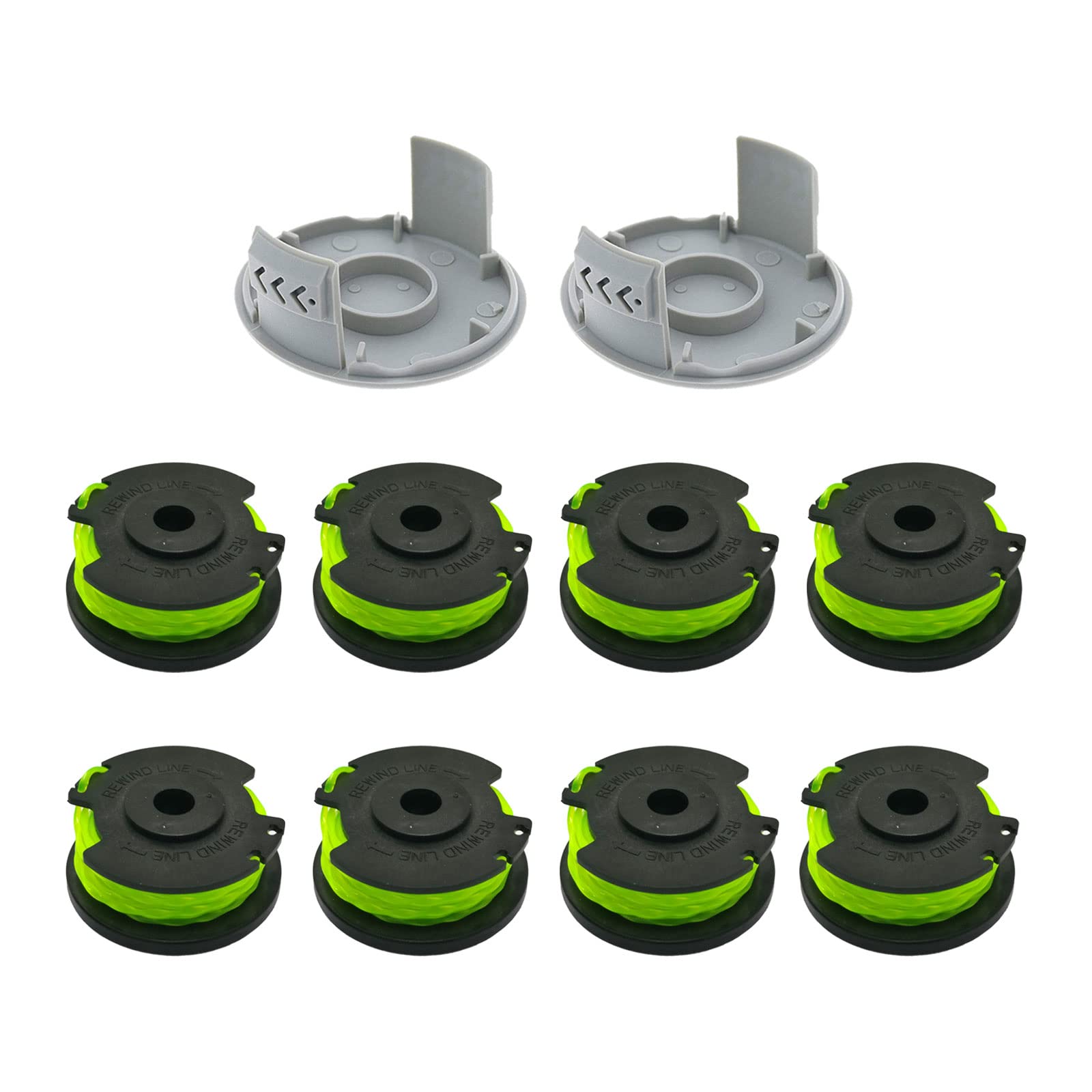 YWNYT String Trimmer Spools, Ryobi RAC143 36V Grass Trimmer Spool with RAC142 Cap, String Trimmer Replacement Spool Line Lawn Mower Strimmer Spool Compatible with RLT36B33 & RY36LT33A-0 (10PCS)