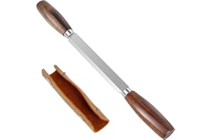 5.75" SK5 Draw Knife, Efficient Cutting Wood Carving Tool, Precision Cutting Wood Whittling Tool with Leather Sheath for Wood