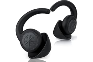 Noise Cancelling Ear Plugs for Sleeping - BUENSUENO 2 Pairs Reusable Washable Silicone Earplugs with Travel Case for Sleep, Work, Swimming, Sound Blocking Sleeping, Concert (HM Orange) (Dark Black)