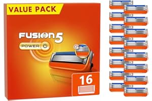 SYMPEEPS Razor Blade Shaving Razor Blade Refills for Fusion 5, 16 Blade Refills for Men - Orange New Version