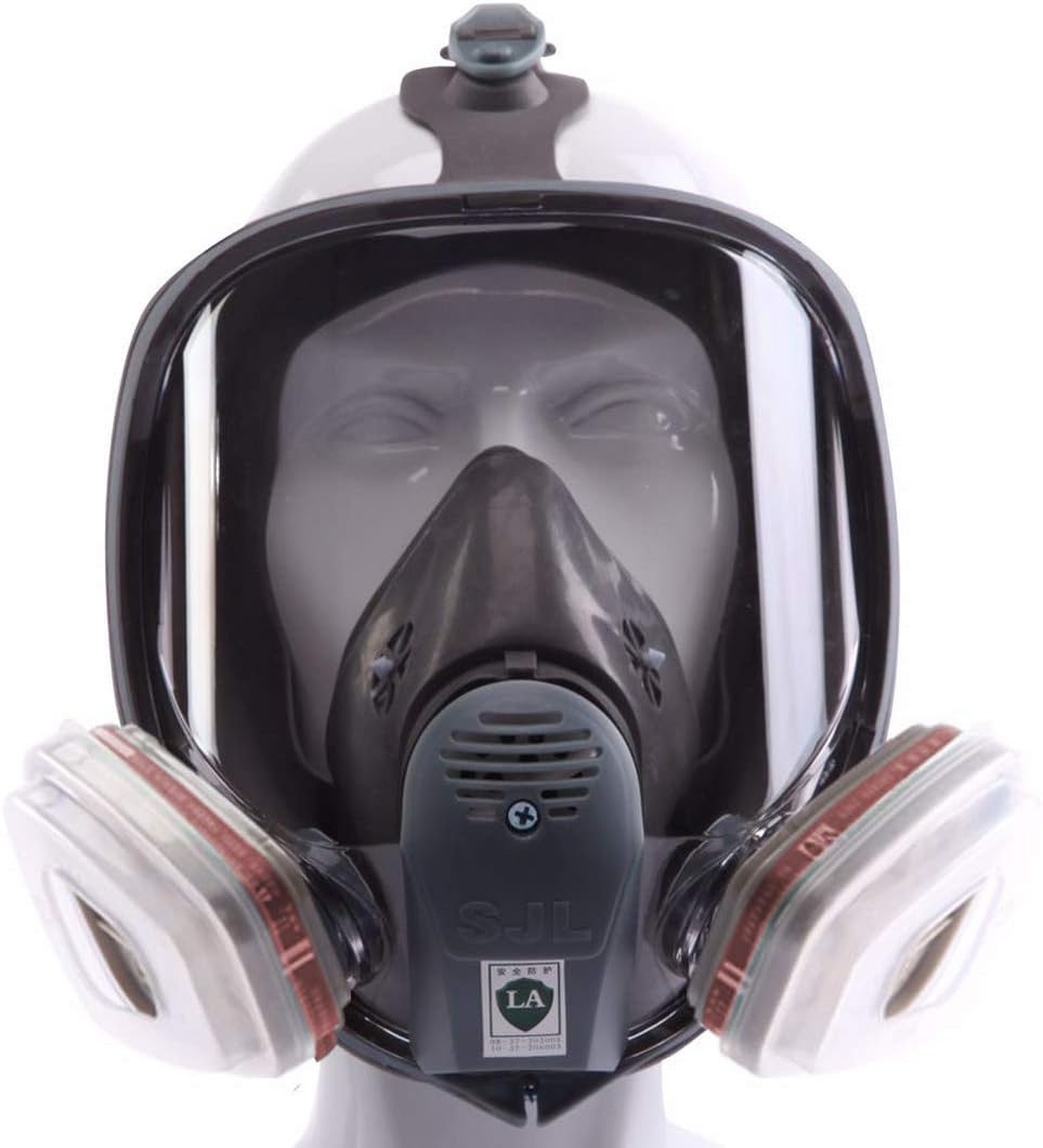 Reusable Full Face Respirator mask, gas,chemical, dust mask, Respiratory with Activated Carbon Air Filter (SJ-600)