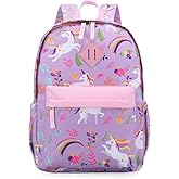 KK CRAFTS Preschool Backpack Kindergarten Little Kids Toddler Elementary School Backpacks for Boys and Girls with Chest Strap(15Inch, Purple Unicorn)