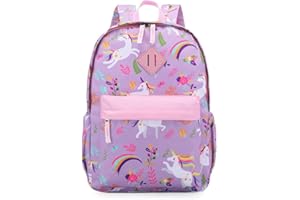 KK CRAFTS Preschool Backpack Kindergarten Little Kid Toddler School Backpacks for Boys and Girls with Chest Strap(Purple Unicorn)