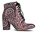 Lace Up Multicolor Embroidered High Heel Ankle Bootie – Ezra
