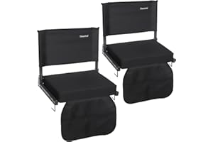 Sheenive Stadium Seating for Bleachers, Bleacher Seat with Backrest Cushion, Wide Padded Stadium Seats for Bleachers with Back Support, Stadium Chair with Shoulder Strap and Cup Holder