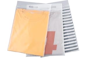 Svaldo Shipping Bags for Clothing, 12x14 inch, Pack of 50, 3 Mil Thick Plastic T Shirt Packaging Bags with Handle Portable for Business Packing Craft & Hobby Storage, Self Seal Frosted