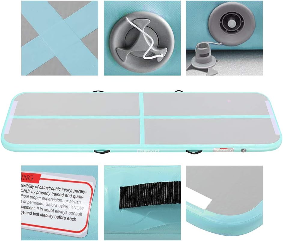 KIKILIVE Inflatable Gymnastics Mat, 4 /8inches Thickness Length Between 10ft to 39ft Air Gymnastics Track Mat, Gym Mats with Electric Air Pump for Training/Cheerleading/Training : Sports & Outdoors