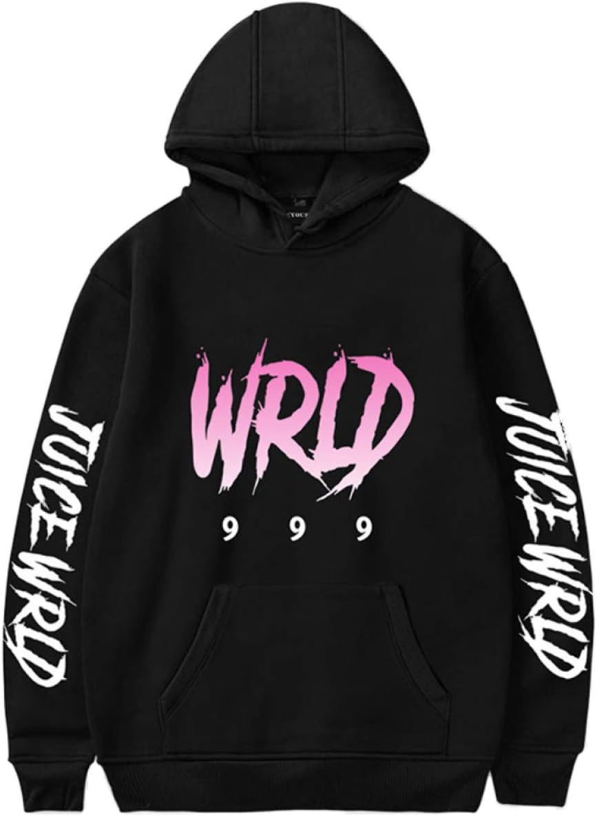 Angshi Useful New Juice Wrld Printed Pullover Sweatshirts Long Sleeve Letter Printing Casual Hoodie Tops
