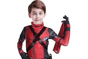 AMOCO Kids 3D Print Bodysuit Jumpsuit Outfits for Boys with Accessories Full Set for Halloween