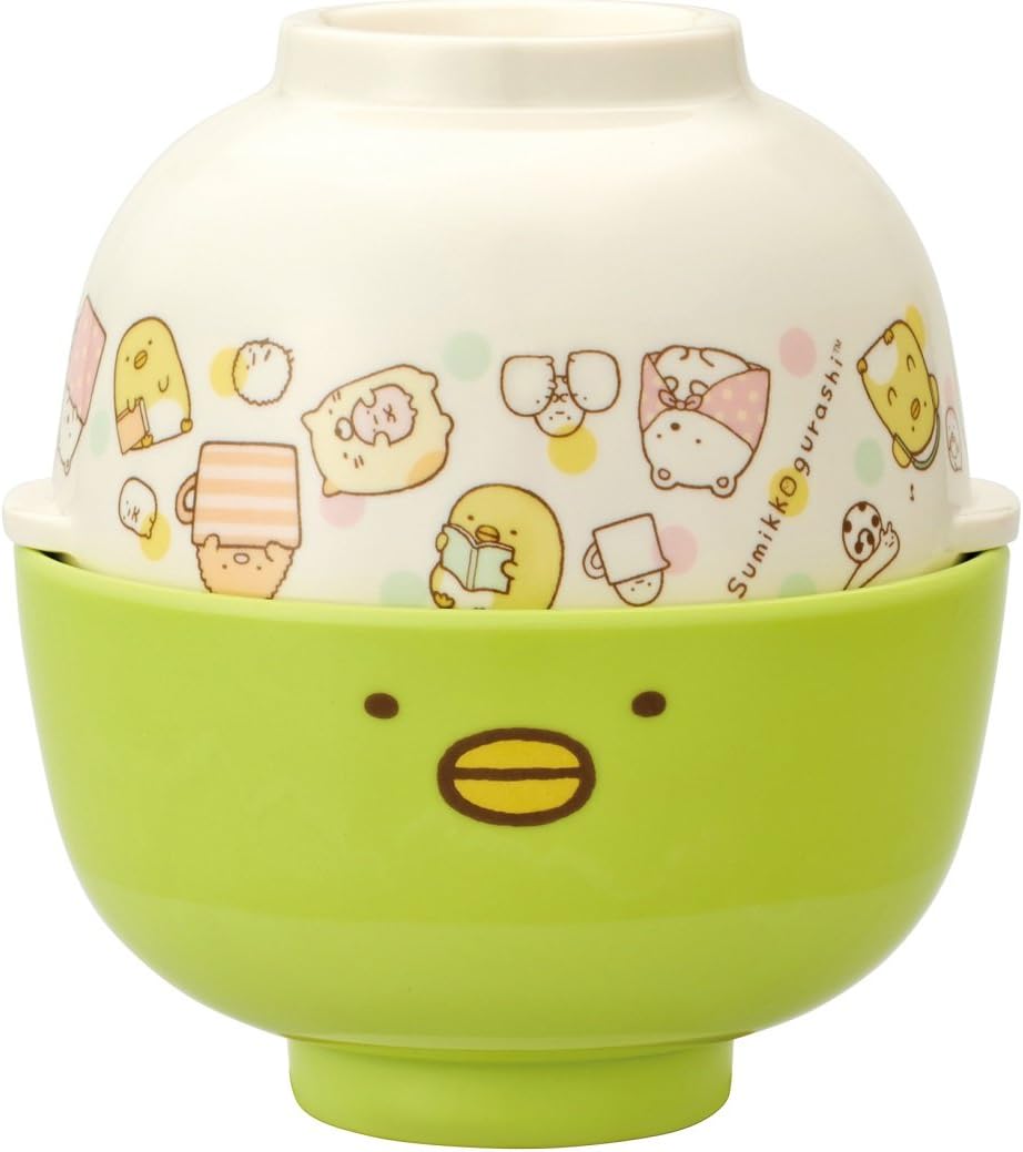 Skater Melamine Bowl and Soup Bowl Set a Corner Gurashi Penguin MCW1