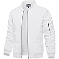 TACVASEN Men's Bomber Jacket Lightweight Casual Spring Fall Windbreaker Zip Up Coat with Pocket
