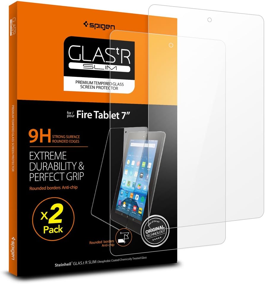 Fire Tablet 7 inch Screen Protector, Spigen® [Tempered Glass] Easy