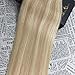 Moresoo 18 Inch Balayage Colored Tape in Extensions Bleach Blonde (Color 613) Highlighted with Honey Blonde Highlights Remy Human Hair PU Tape in Hair Extensions 20pcs/50g Weft Hair