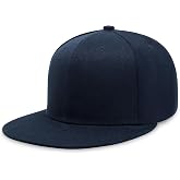 CHOK.LIDS Classic Snapback Flat Bill Hat Blank Adjustable Baseball Cap | Structured high crown, flat visor, blank front for customization, adjustable snap closure, trendy everyday style