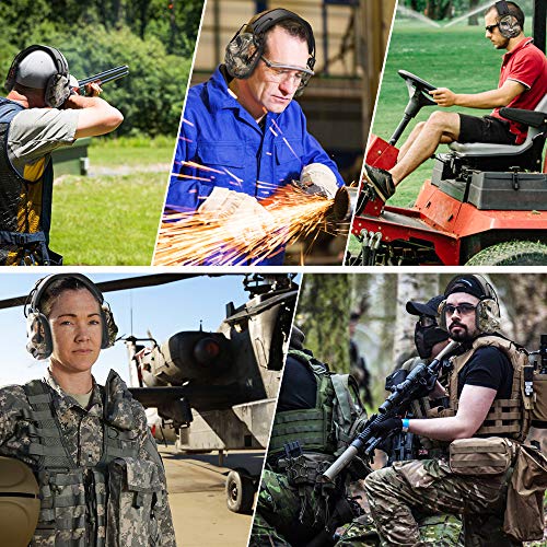 TOENNESEN 2019 Professional Sport Sound Amplification Electronic Shooting Earmuff, NRR 27 dB Ideal for Shooting and Hunting(Camo)
