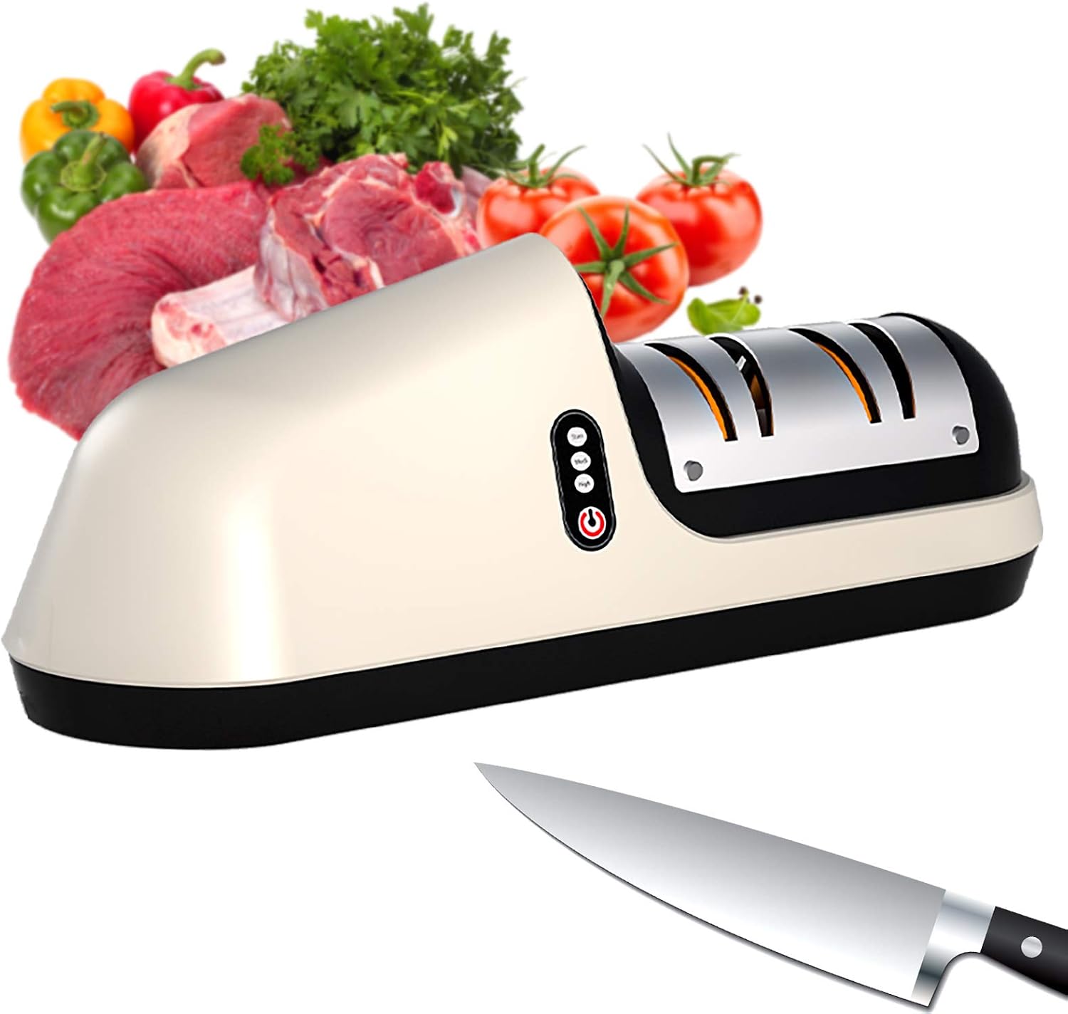 Electric Knife Sharpener, Multifunctional Electric Knife Scissor Sharpener for Home with Bevel Crude Fine Wide Notch