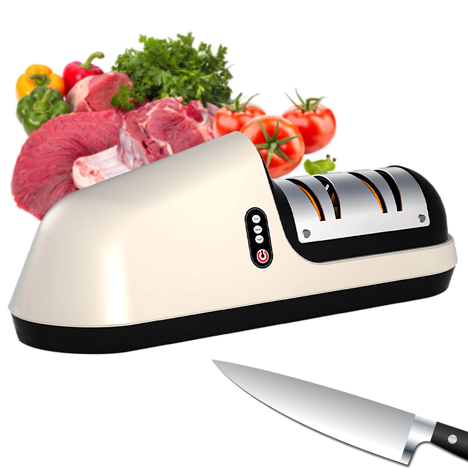 Electric Knife Sharpener, Multifunctional Electric Knife Scissor Sharpener for Home with Bevel Crude Fine Wide Notch