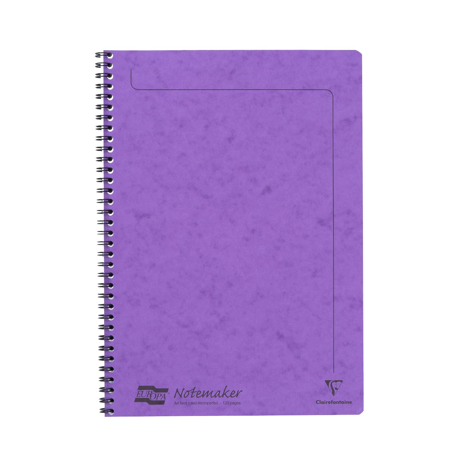Clairefontaine 4864Z - One Notemakers Spiral Notebook Europa Lilac - A4 21 x 29,7 cm - 120 Detachable Ruled Pages - White Paper 90 g - Glossy Card Cover