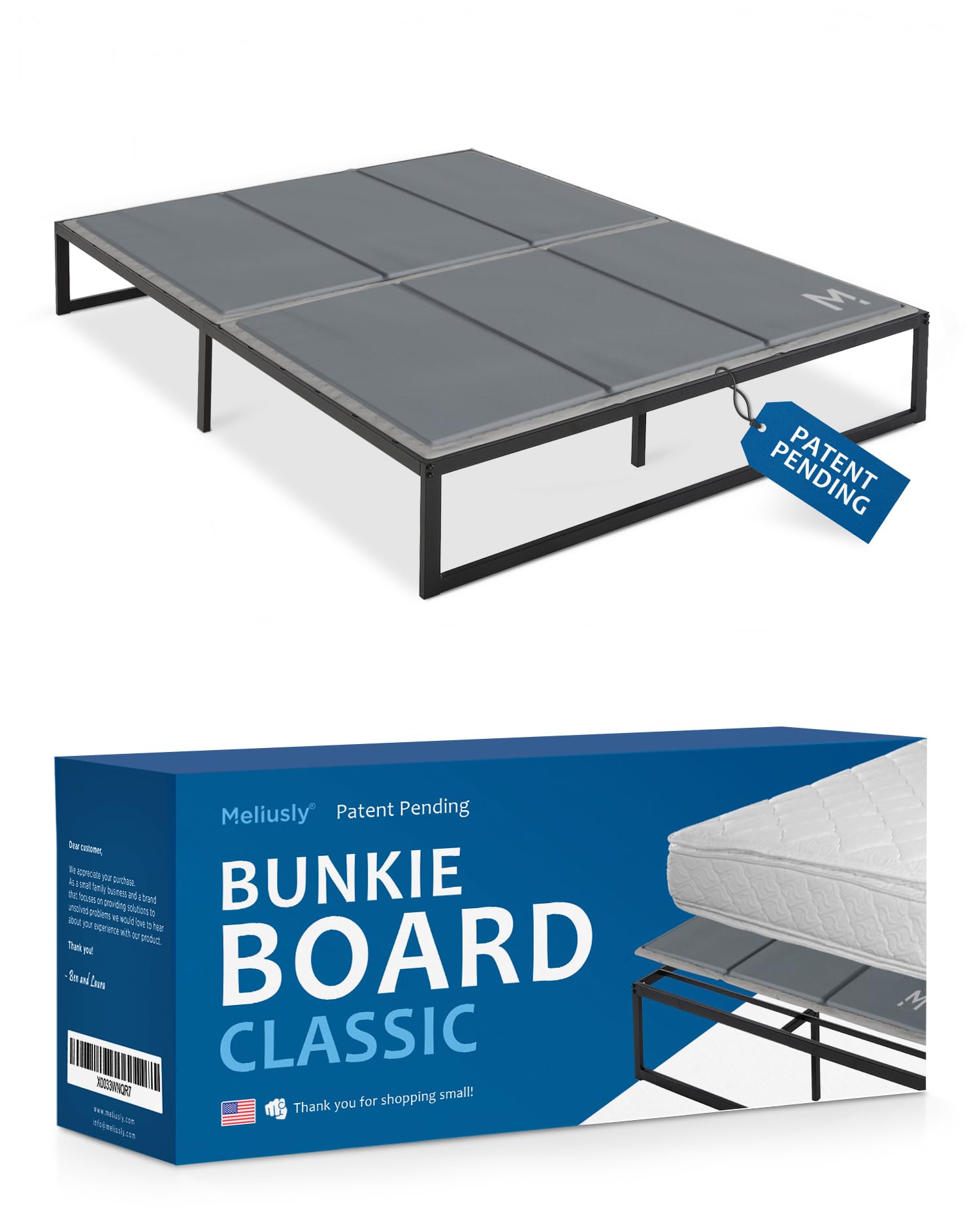 Photo 1 of Meliusly Premium 10mm Bunkie Board California King Size (72x84') Patent Pending Low Profile Bed Board Design - Breathable, Noise Minimizing, Moisture Resistant Bunkieboards, Low Profile Bed Support