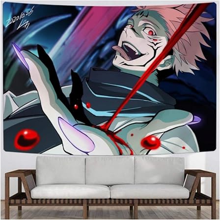 Amazon Co Jp タペストリー呪術廻戦アニメタペストリー壁の装飾タペストリー寮の部屋の装飾壁掛けタペストリー写真背景布 A 0x150cm Generic