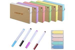600 Pcs Cue Cards for Studying, 3 x 5 Inches Colored Flash Cards with Ring, Colorful Assorted Index Cards, for Studying Home 