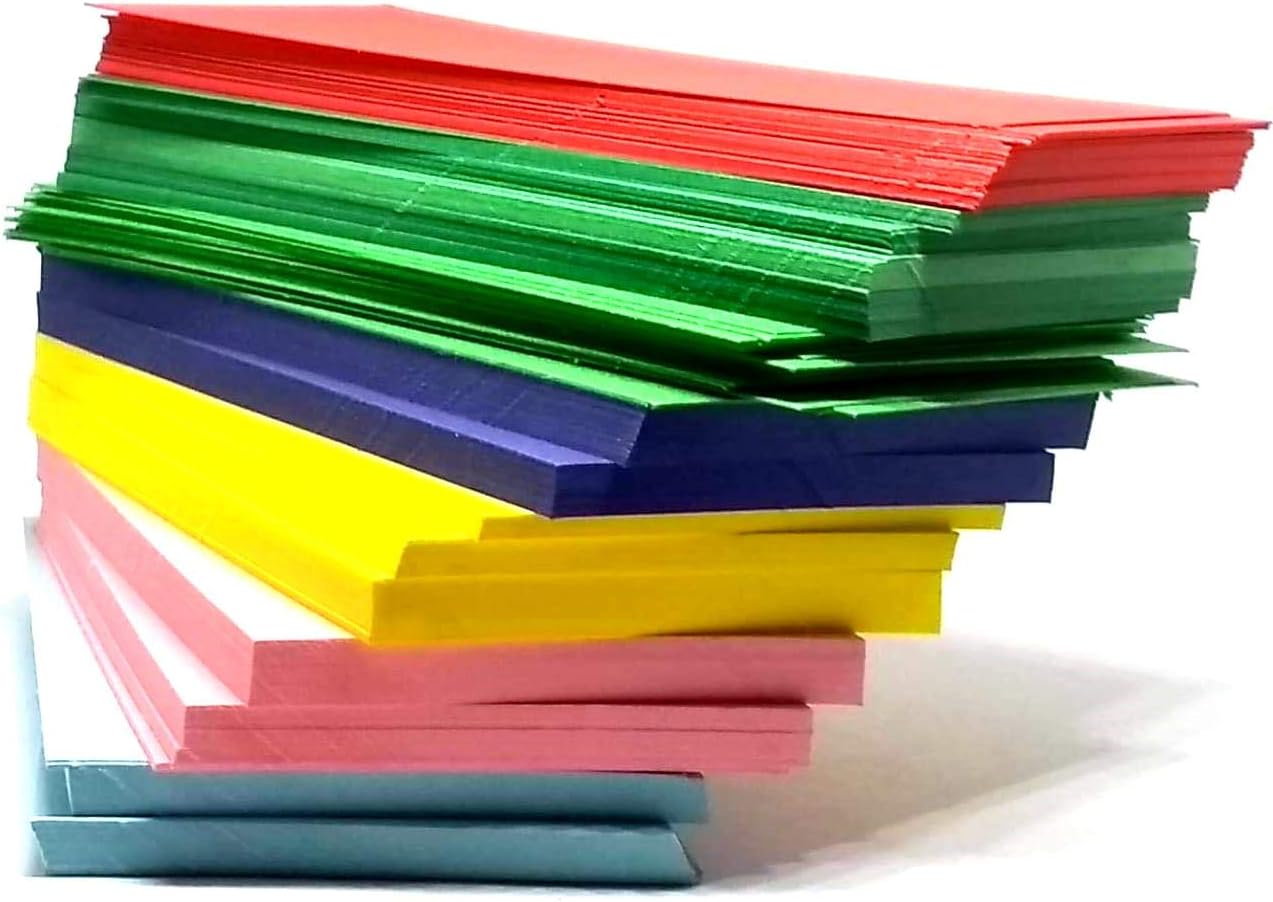 IMPRINT 100 Assorted Colours Index Cards 3" x 5", Both Side Blank and unruled : Office Products