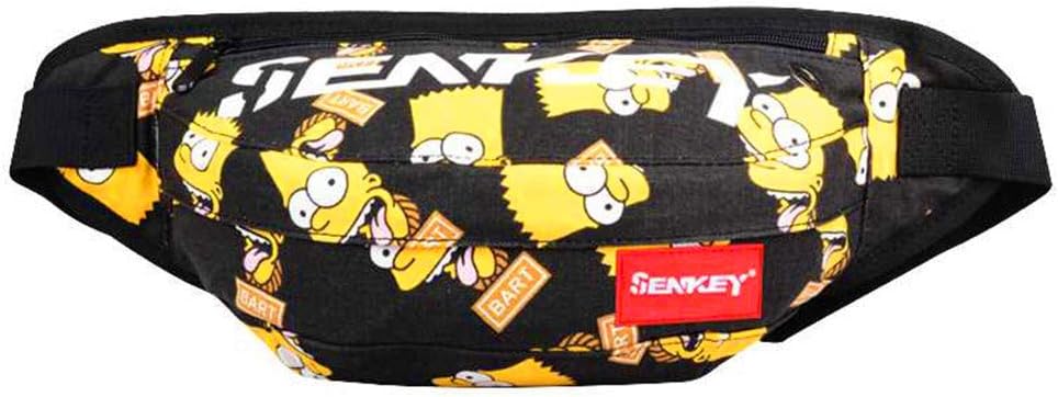 Man's Waist Packs,Fashion Doodling Hip hop Bags,Fanny Pack with Adjustable Belt,2ways Use Shoulder Bag,Sport Bum Bag Hip Sacks Travel Running Festival Hiking Rave