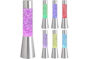 Lightahead® 13" Glitter Glow LED RGB Motion Sparkle Lamp with Silver Metal Base Water Glitter & Changing Lights