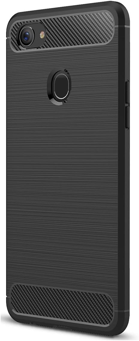 Xigua Oppo F7 Case, Ultra Light Slim Shockproof Carbon Fiber TPU [Anti Slip] [Scratch Resistant] Protective Case Cover for Oppo F7 Protective Shell (Black)