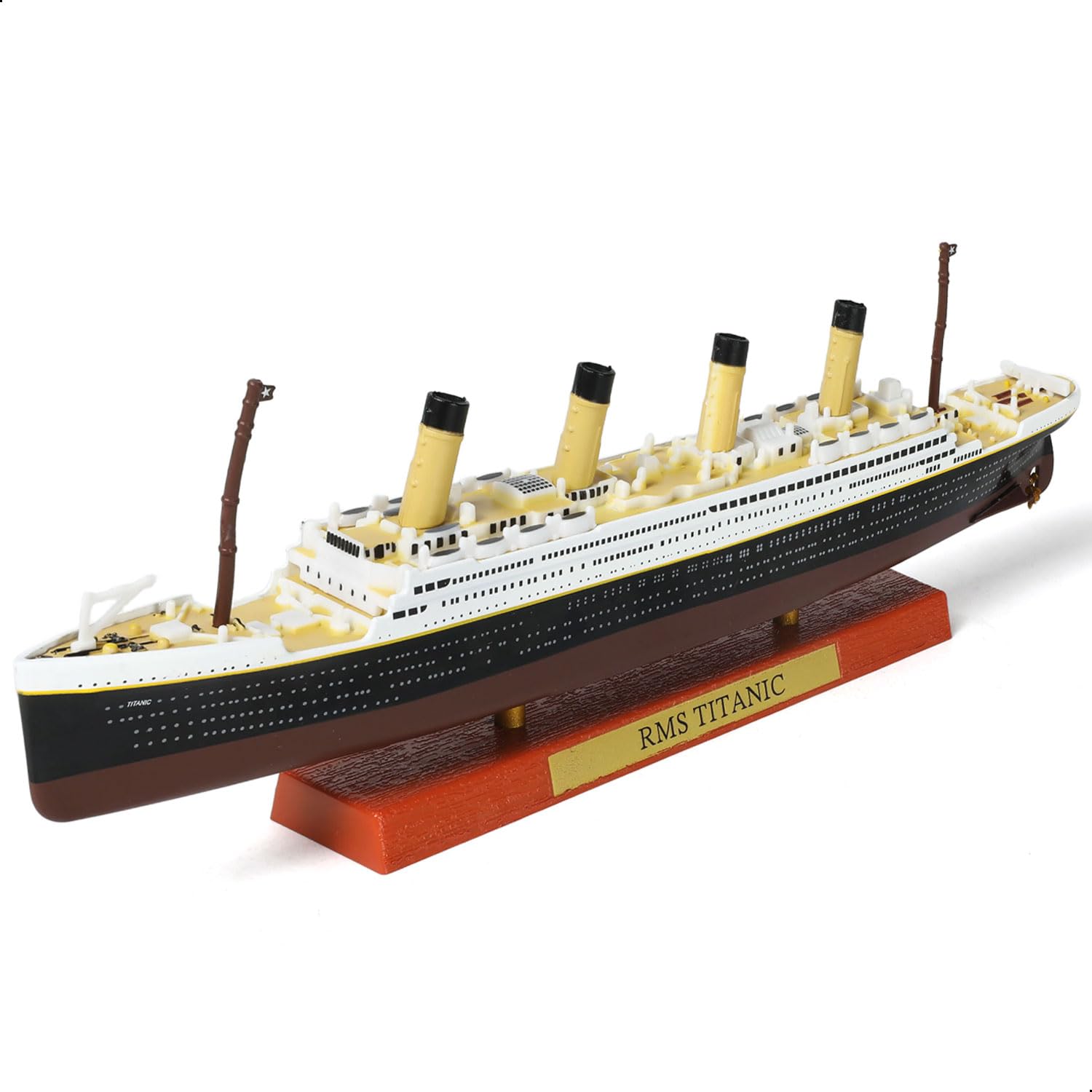 SEBUNAS 1/1250 RMS Titanic Cruise Ship Model Classic Alloy Metal Die-cast Boat Model Legendary British Cruise with Wood Grain Plastic Display Stand Suitable for Collection or Gift for Adults